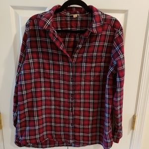 Wool flannel button down shirt